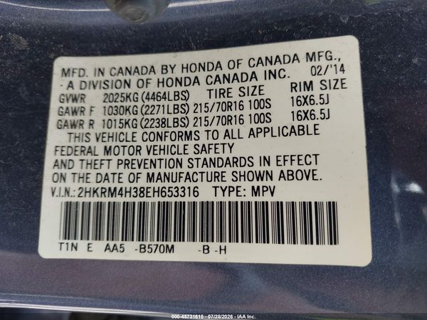 2014 HONDA CR-V LX