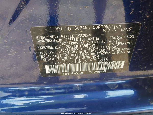2026 SUBARU CROSSTREK LIMITED — I9