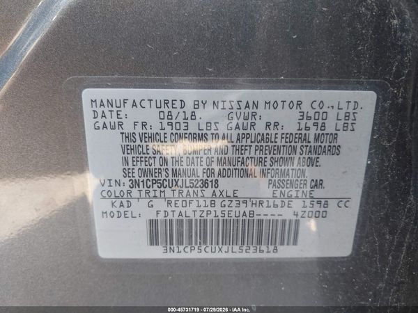 2018 NISSAN KICKS SR — I9