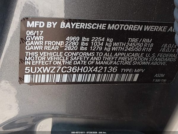 2017 BMW X3 SDRIVE28I