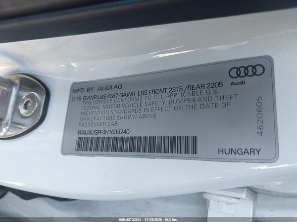 2017 AUDI A3 PREMIUM