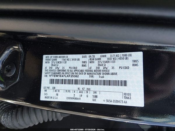 2020 FORD F-150 XLT
