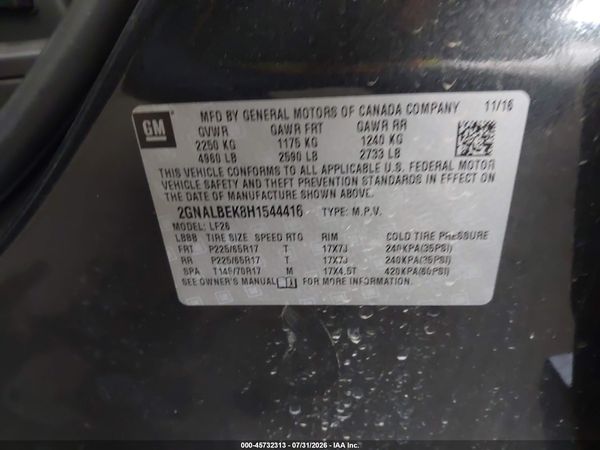 2017 CHEVROLET EQUINOX LS — I9