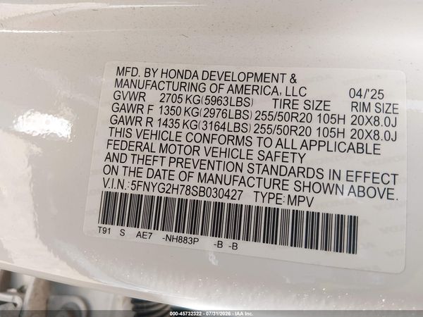 2025 HONDA PILOT TOURING