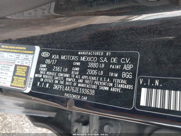 2018 KIA FORTE LX
