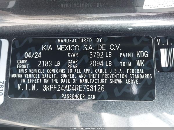 2024 KIA FORTE LXS