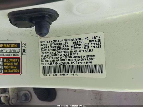 2012 HONDA CR-V EX