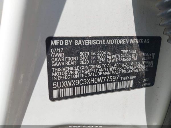 2017 BMW X3 XDRIVE28I