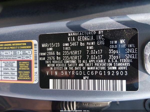 2023 KIA SORENTO LX