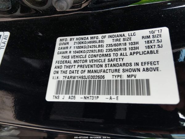 2018 HONDA CR-V TOURING