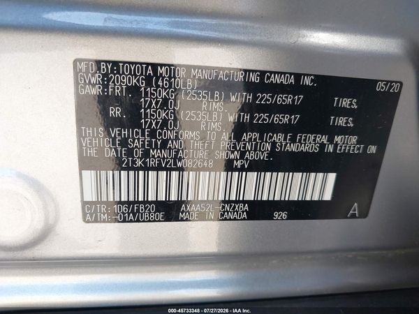 2020 TOYOTA RAV4 LE