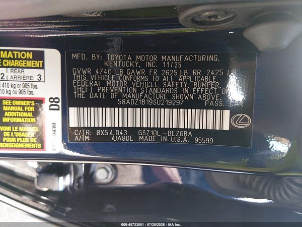 2025 LEXUS ES 350 350 Premium