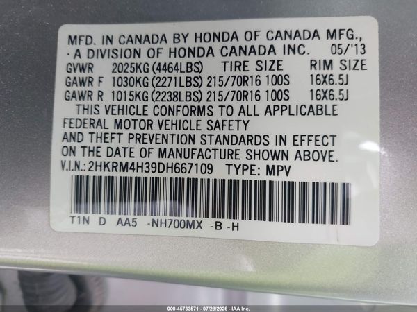 2013 HONDA CR-V LX