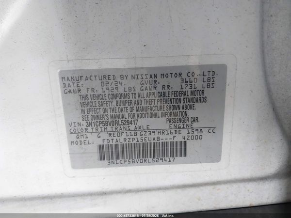 2024 NISSAN KICKS S XTRONIC CVT