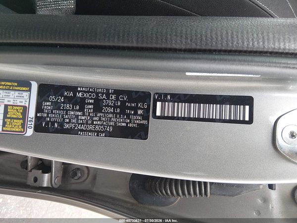 2024 KIA FORTE LXS