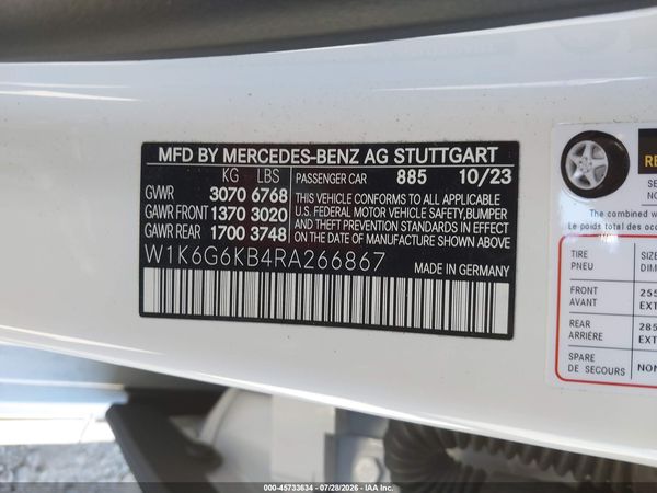 2024 MERCEDES-BENZ S 580E 4MATIC