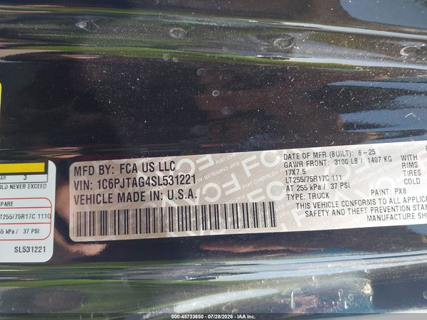 2025 JEEP GLADIATOR HIGH TIDE