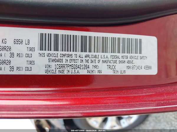 2016 RAM 1500 LONGHORN LIMITED