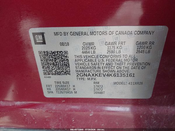 2019 CHEVROLET EQUINOX LT — I9