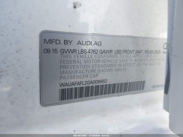 2016 AUDI A4 PREMIUM