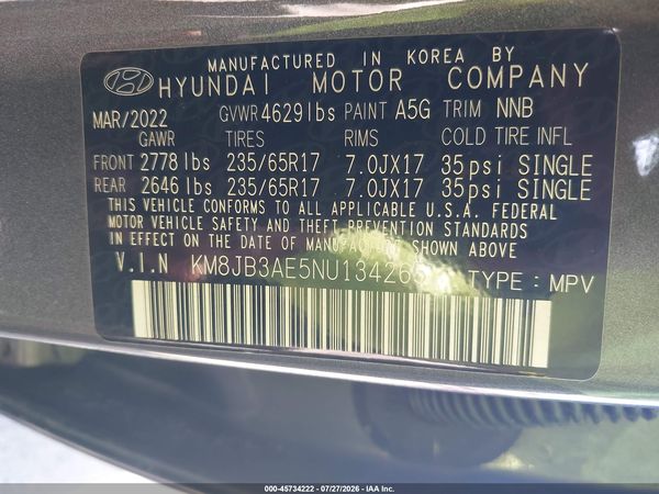 2022 HYUNDAI TUCSON SEL — I9