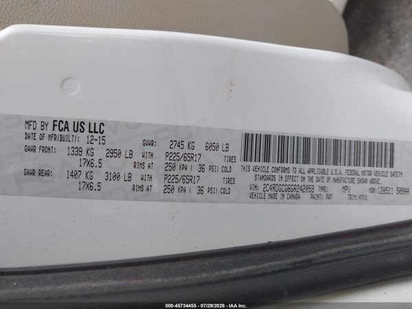 2016 DODGE GRAND CARAVAN SXT