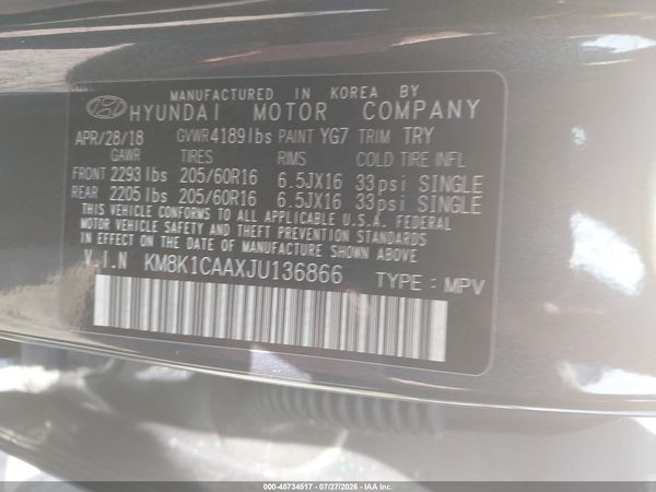 2018 HYUNDAI KONA SE