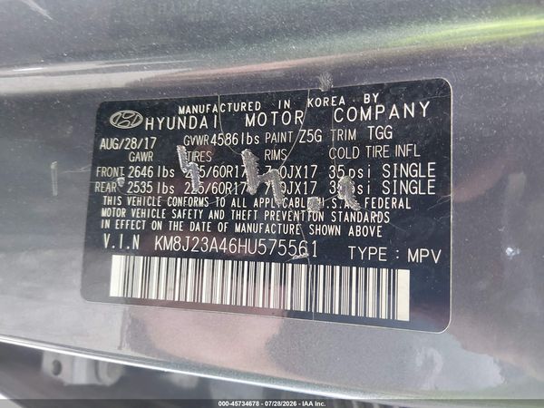 2017 HYUNDAI TUCSON SE
