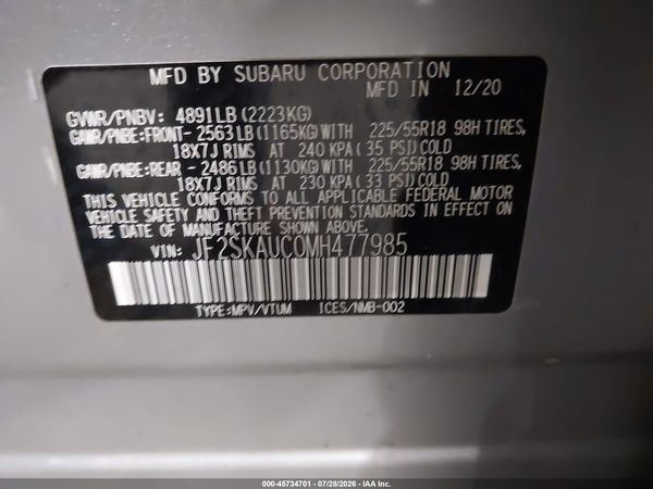 2021 SUBARU FORESTER LIMITED