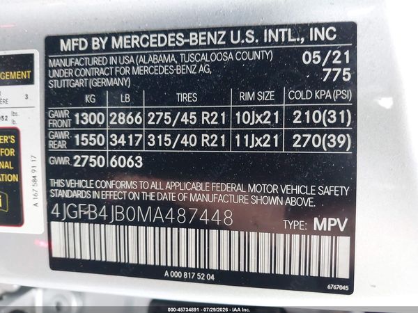 2021 MERCEDES-BENZ GLE 350 GLE350