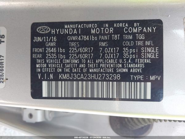 2017 HYUNDAI TUCSON ECO