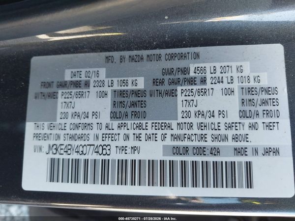 2016 MAZDA CX-5 SPORT