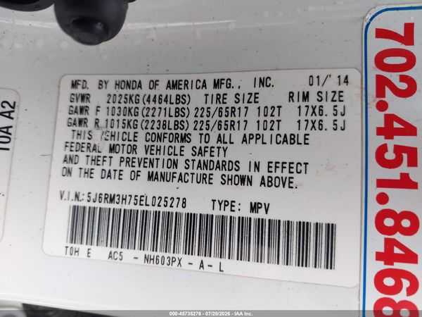 2014 HONDA CR-V EX-L