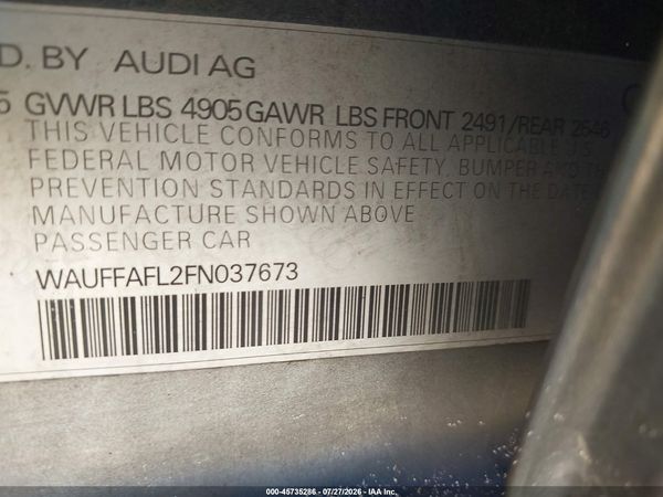 2015 AUDI A4 2.0T PREMIUM