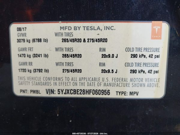 2017 TESLA MODEL X