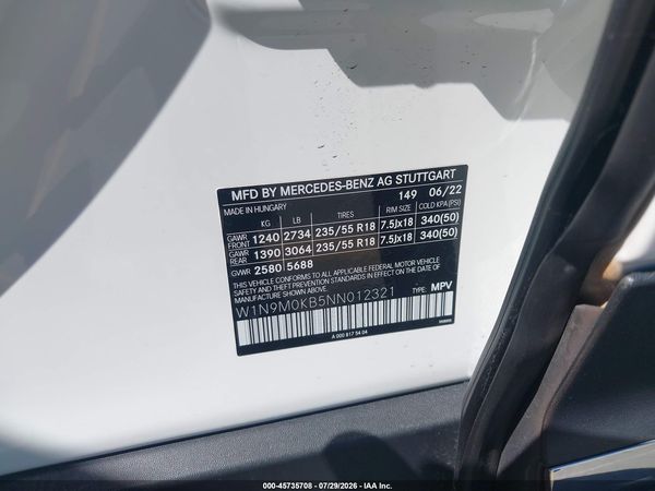 2022 MERCEDES-BENZ EQB 300 SUV 4MATIC