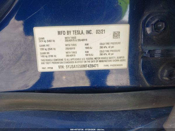 2021 TESLA MODEL S