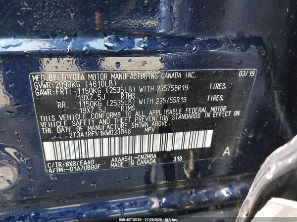2019 TOYOTA RAV4 XLE PREMIUM