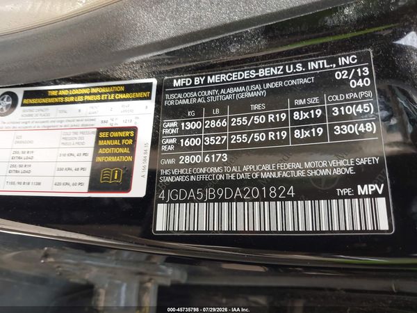 2013 MERCEDES-BENZ ML 350 ML350