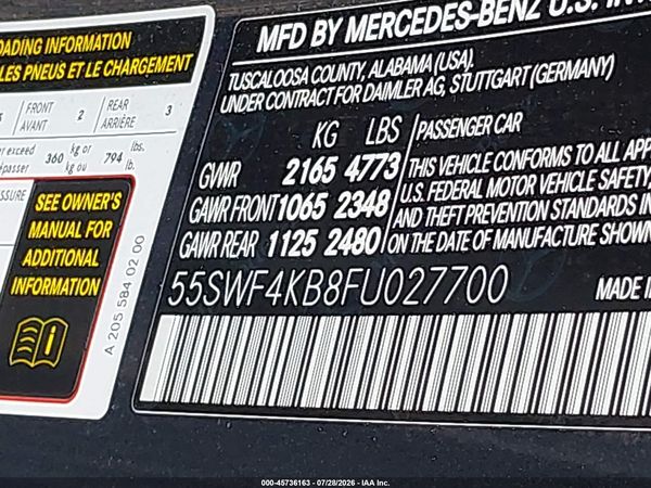 2015 MERCEDES-BENZ C 300 4MATIC
