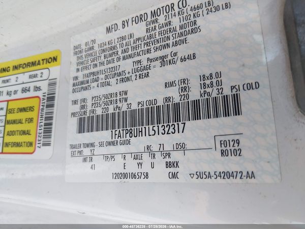 2020 FORD MUSTANG ECOBOOST PREMIUM