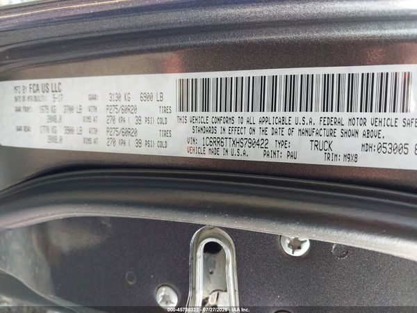 2017 RAM 1500 BIG HORN  4X2 6'4 BOX