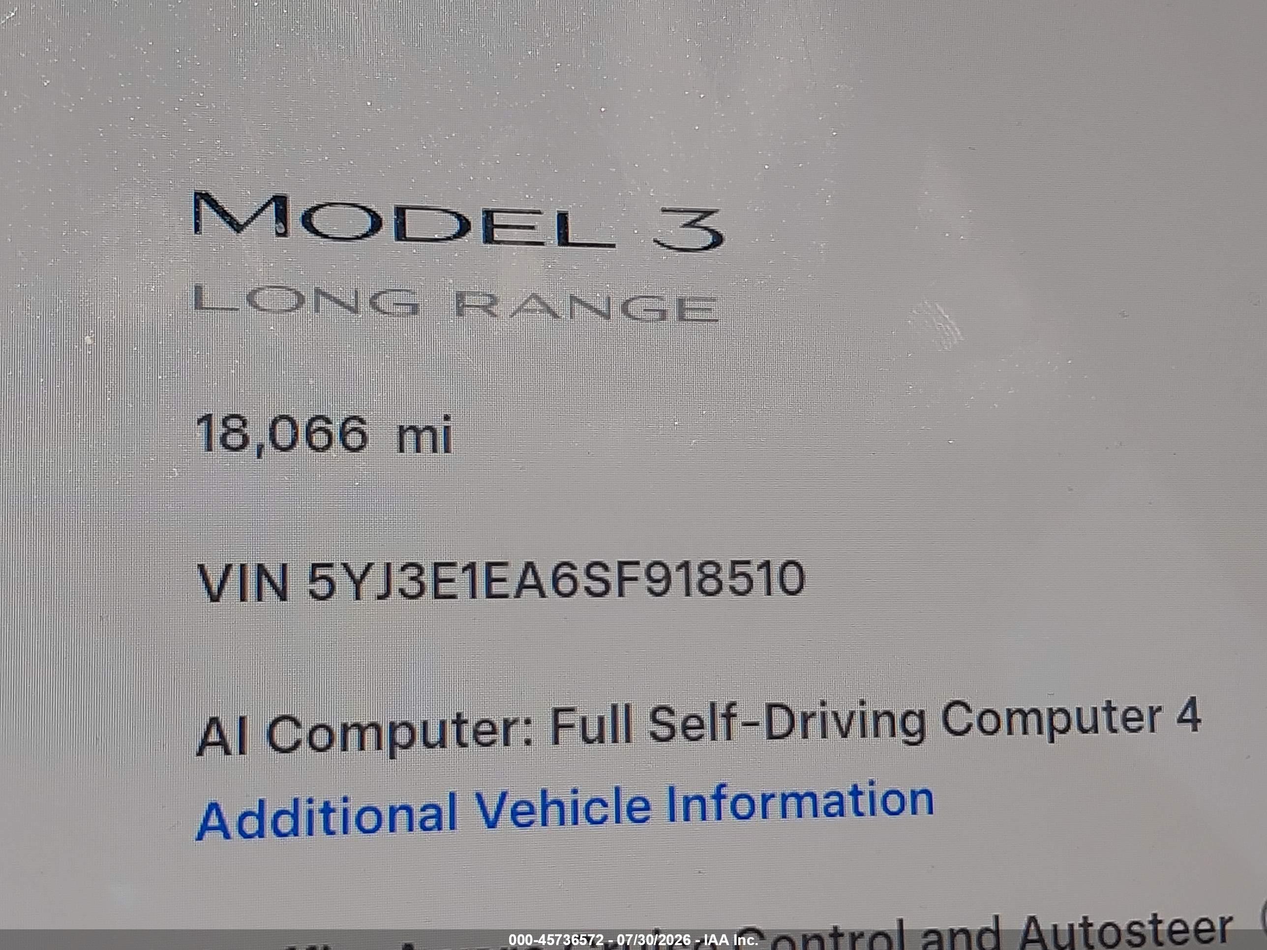 2025 TESLA MODEL 3