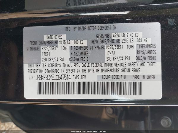 2020 MAZDA CX-5 TOURING