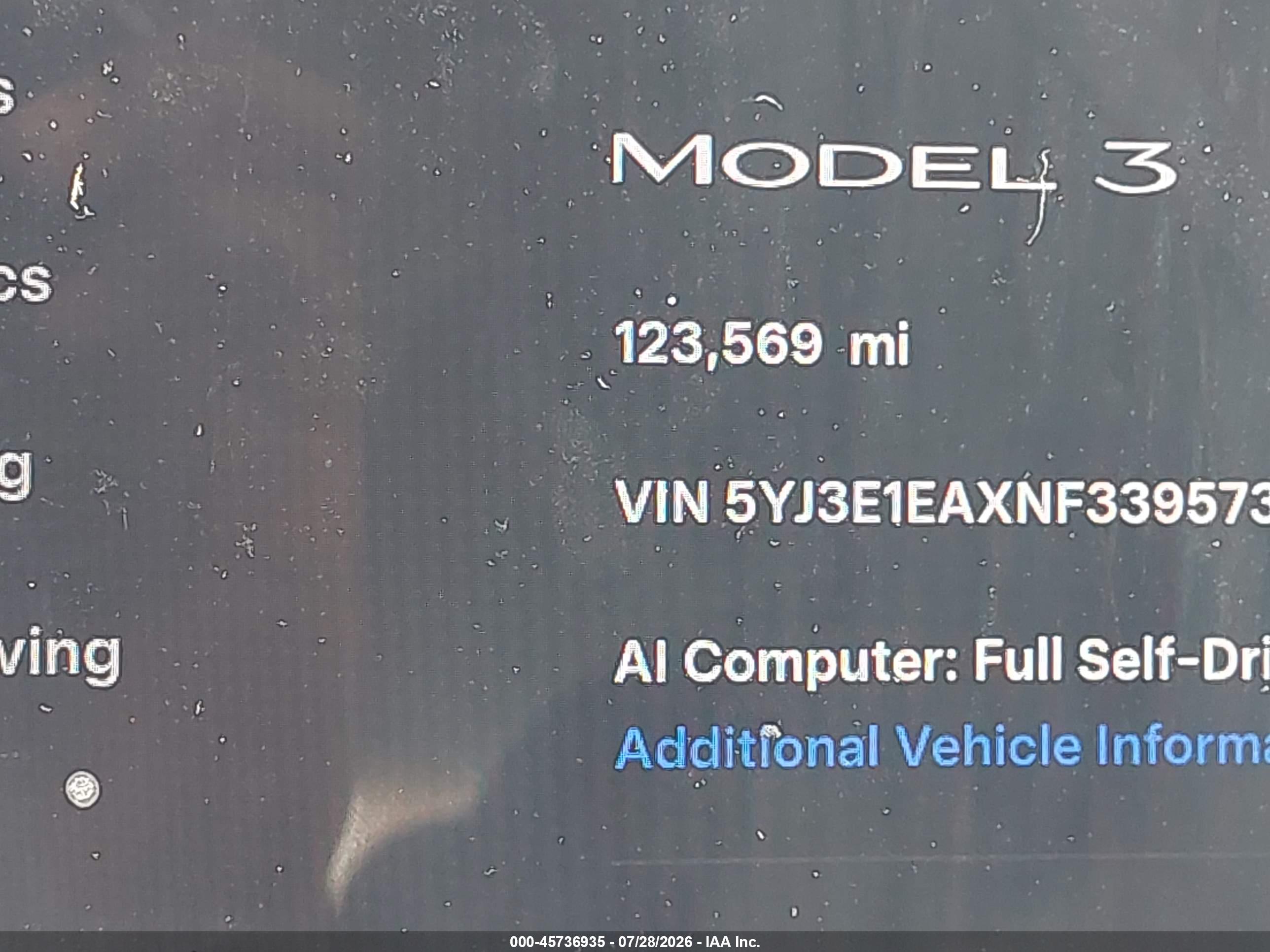 2022 TESLA MODEL 3 REAR-WHEEL DRIVE