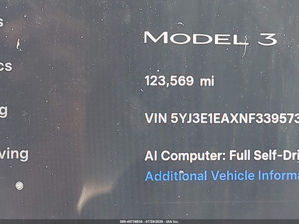 2022 TESLA MODEL 3 REAR-WHEEL DRIVE