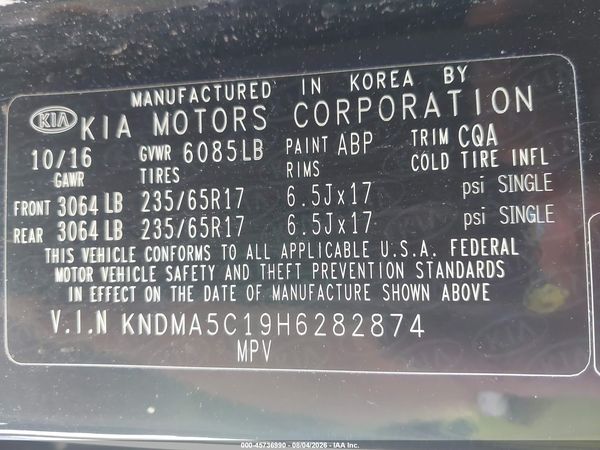 2017 KIA SEDONA L