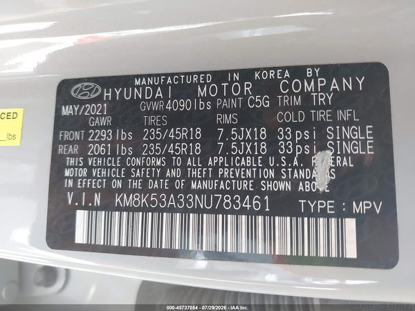 2022 HYUNDAI KONA LIMITED
