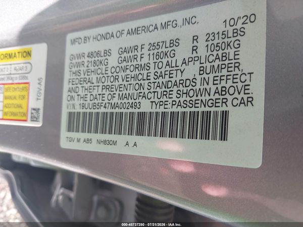 2021 ACURA TLX TECHNOLOGY PACKAGE