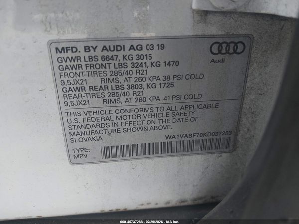 2019 AUDI Q7 55 PREMIUM
